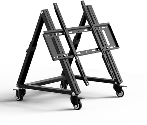 Duiliuu Low Height Mobile TV Stand, Low TV Stand with Wheel for 26-65 inch TV, Hight Adjustable, 36° -68° Adjustable Viewing Angle,Max 50KG, Vesa 600×500, Confidence Monitor Stand