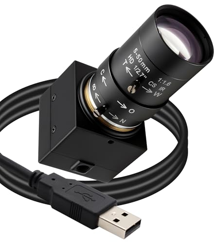 Svpro Objetivo de Zoom 5-50mm, Cámara USB 5MP 30fps, Webcam HD, Enfoque Manual, Zoom Óptico 10X, Cámara Industrial Lightburn, IMX335, UVC, Telescopio