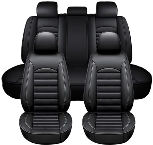 Chifeng Full Set Black 5 Seat Car Seat Covers Waterproof Faux Leather Auto Seat Protection Cover for Car SUV Sedan Truck Automotive Interior Accessories (Black,for Nissan Navara)