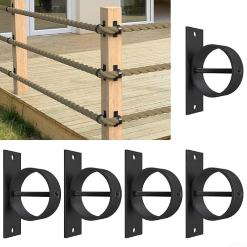 Lot de 5 supports de clôture en acier inoxydable pour clôtures en corde, rampes d'escalier, crochets muraux,crochets de plafond,Support de Supports de Corde Décoratifs,Crochets de Garde-corps en Corde