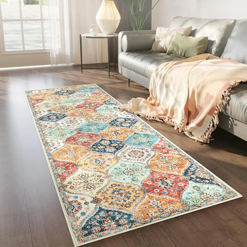 LuxFocus Waschbarer Läufer Vintage 60x230 cm Küche rutschfest Orange