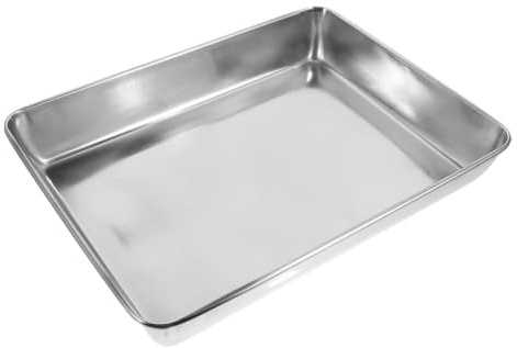 Gatuida Bac De Bain pour Pigeons en Acier Inoxydable Épais 35x30 Cm Multifonction pour Animaux De Compagnie Oiseaux De Cage