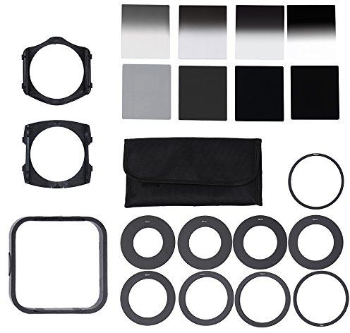Professional Universal Neutral Density ND2 ND4 ND8 ND16 Kit with Graduated ND Filters Holder Lens Hood and Ring Adapters for Cokin P Set SLR DSLR Camera Photo Accessories