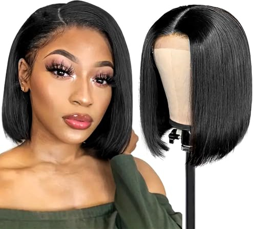 UJBVCX Perruque Bresilienne Cheveux Bob Straight Perruque Femme Synthétiques Perruques pour les Femmes Quotidiennes Partie Cosplay Utilisation