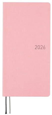 Hobonichi Techo 2026 Spring Weeks – färger: Jordgubbsmjölk (Japanese, Tall & Slim, April-start)