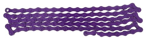 Veemoon Cadena para Bicicleta Sola Velocidad Morada Enlace de Acero Resistente Cadena de Transmisión de Bicicleta para Ciclismo Urbano y Carretera Reemplazo Duradero