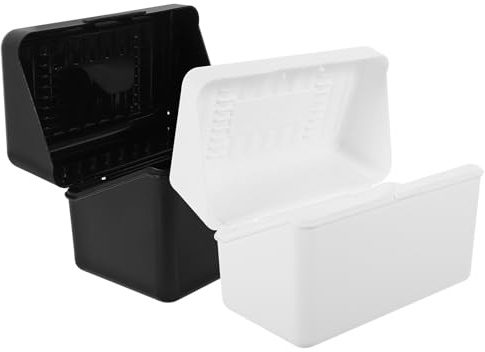 Operitacx Caja para Tarjetas de Índice de Plástico 2piezas Gran Capacidad y Fácil Limpieza para Almacenamiento en Escritorio