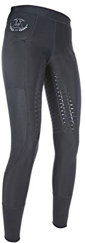 HKM 10010 ridleggings mesh, silikon helsits, flickor 122–164 kvinnor 32–46, 9100 svart, 44