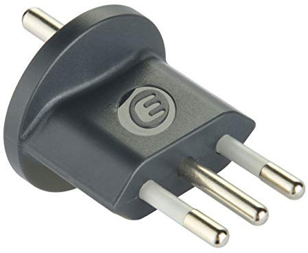 Electraline 70035 Adattatore Permanente da Spina Tedesca/Schuko/Europea a Italiana 10A, Nero, Confezione da 1