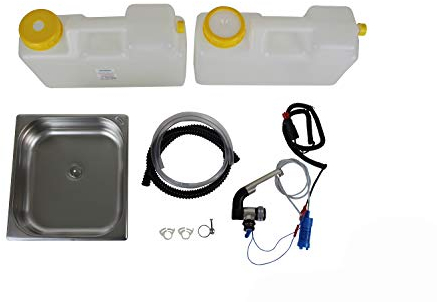 12V Wasserversorgung Miniküche Küchenblock Reiseküche Wohnmobil Bus VW T3 T4 T5 354x325x100 mm + Barwig Chrom Wasserhahn(ad-ideen)