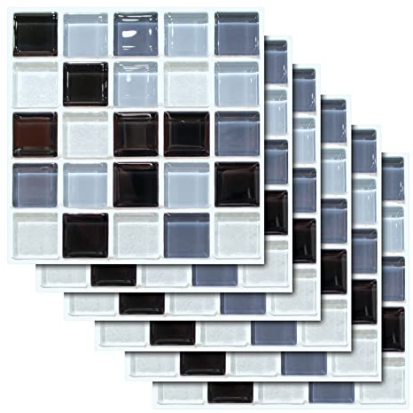 Pegatinas de Azulejos Autoadhesivos,Liwein 30 pcs Decorativos Adhesivos para Azulejos Pegatina de Pared Mosaicos Pegatinas de Baldosas Decorativo para Azulejos de baño y Cocina 20×20cm (Mosaicos)