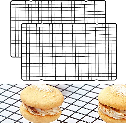 BULULUSHOP Cuocere La Griglia di Raffreddamento Griglia per Torta Rettangolare Antiruggine Griglie di Raffreddamento Cremagliera di Raffreddamento Antiaderente 28 * 25,5 Cm per Freddare(2 Pezzi)