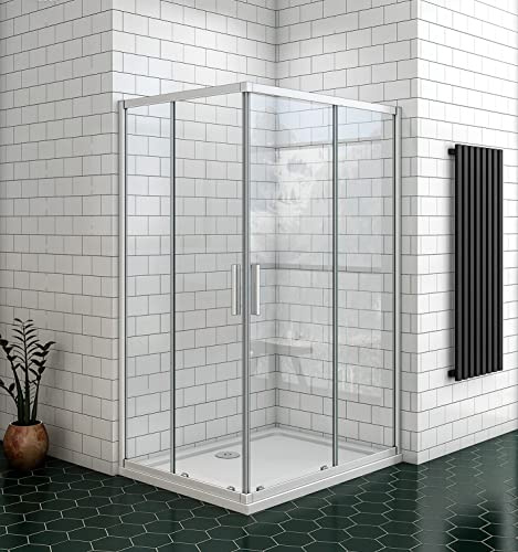 Aica Sanitär Duschkabine Duschabtrennung Dusche 120x80cm mit Duschtasse
