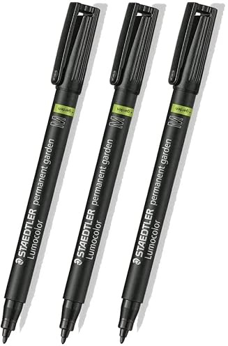 Staedtler Lot de 3 marqueurs de jardin permanents résistants aux UV pour étiquetage en plastique et jardinage Noir