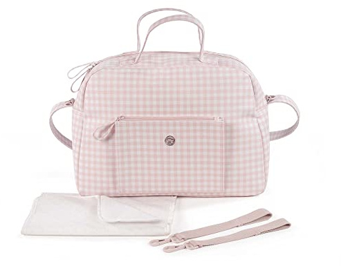 Pasito a pasito. Together Sac pour poussette de bébé, pratique, élégant et de grande taille, sac de maternité fabriqué en similicuir rose/blanc