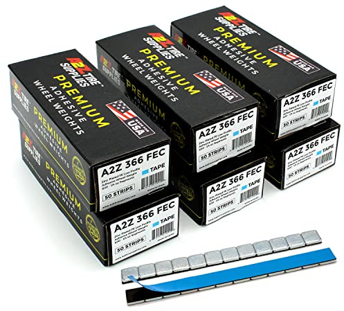 A2Z Tire Supplies 3600 pcs Zinc Plated FE Low Profile Adhesive Stick on Wheel Weight 1/4oz 0.25oz Segments 300 Strips 54 Lbs for Car, SUV, Truck Specially Made for USA Market