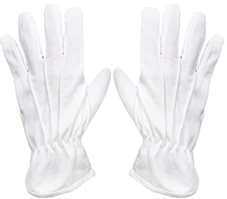 6 Paar Handschuhe, Mehrzweck-Handschuhe, rutschfeste Handschuhe mit 4 Fingernähten und 3 Venen, Ergonomische Handschuhe, für Haus, Garten, Arbeit, (20 cm, weiße Baumwolle, 6 Paar)