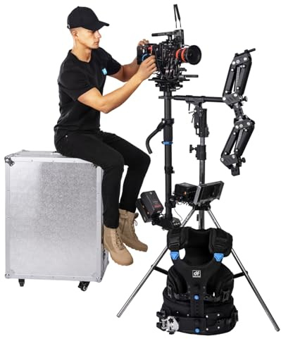 Thanos-PROCINE Sistema Gilet Steadicam 35 kg/77 lbs – Gilet Stabilizzatore Gimbal Professionale con Doppio Braccio & Sled in Carbonio per DJI Ronin 2, Alexa 35, Amira, Sony FX6, RED V Raptor XL, ecc.