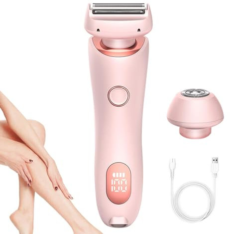 Elorixa, rasoio elettrico Livora, rasoio elettrico 2 in 1, per donne, kit rasoio elettrico da donna, rasoio elettrico Elorixa Wet and Dry, rasoio elettrico per viso, naso, sopracciglia, bikini da