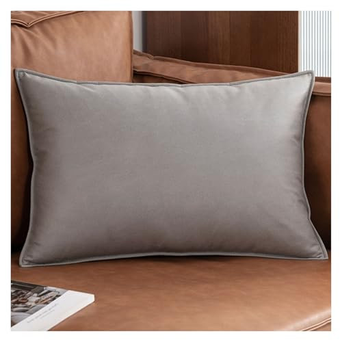 RTSFKFS Sofa Kissenhülle Kissenbezug 50x70,Kunstleder wasserdichte Kissenbezüge 50x50 45x45，Sofakissen Bezug Dekokissen Verstecktem Kissen Hülle Für Auto Sofa Dekorativ(Grey,40x60 cm(1pc))