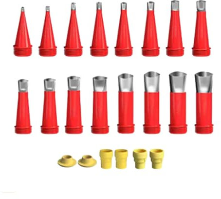 Ein Satz Einteiliger Edelstahldüsen,16 Edelstahl düse Silikon+6 Von Verbindungsbasen,Edelstahl düsen Silikonspritze Aufsätze,für Dichtungsfinisher Set,Abdichten Silikondüsen,Edelstahl Dichtungsduse