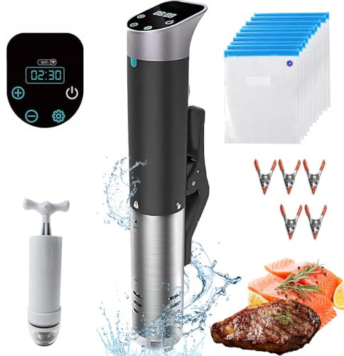 Sous Vide Container, 1200W Sous Vide Machine with 25-95℃ Temperature Control, Timing, Touch Display, 3d Circulation, Quiet, Sous Vide Cooker, Thermal Immersion Circulator Water Baths