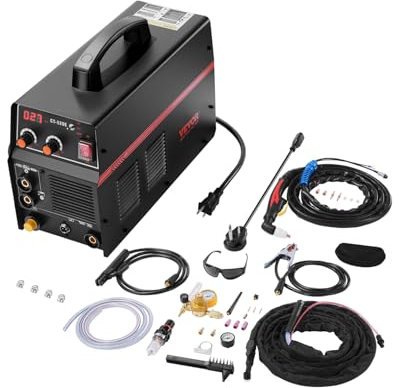 VEVOR 3 in 1 Macchina saldatrice per taglio al plasma, CT-520E TIG/MMA Plasma Cutter Combo, Macchina da taglio al plasma 50A, Saldatore TIG 200A e saldatore a bastone 200A, Inverter IGBT a doppia