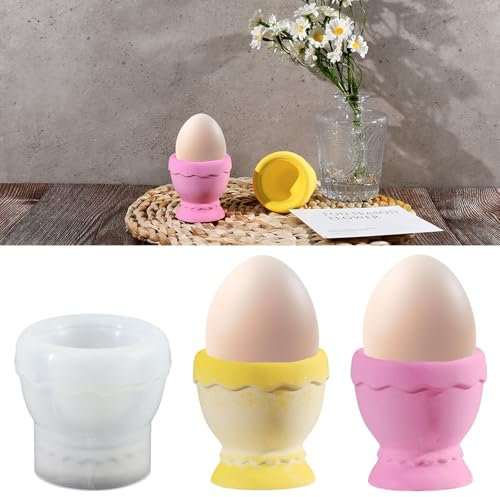 Moules en silicone de Pâques - Moule en silicone - Coquetier - Moule en silicone - Coquetier de Pâques - Moule à œufs de Pâques - Moules de coulée en silicone - Pour l'artisanat (B)