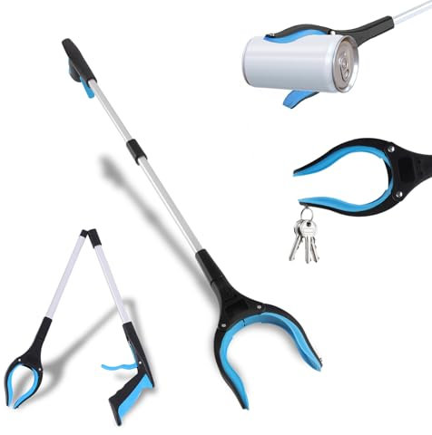 SilverChry Pinza Recoge Objetos 83 cm, Herramientas de Recolección Plegable Magnética con Cabezal Giratorio de 90°, Mango Ergonómico, para Jardín, Hogar, Ancianos y Niños.