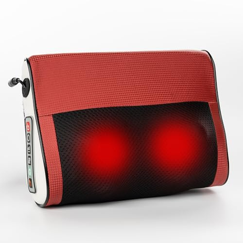 Real Relax Massagekissen für Rücken & Lenden,Nackenmassagegerät mit Wärme,Shiatsu 3D Rückenmassagegerät für Nacken,Rücken,Beine,Geschenke für Männer, Frauen