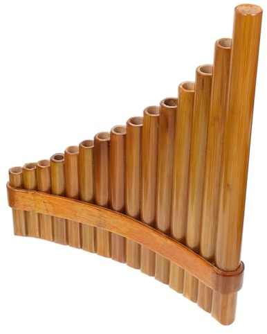 MAGICLULU Professionelle Panflöte aus natürlichem Rohr für Linkshänder Langlebiges Naturholz Geeignet für Anfänger und Musiker Handgefertigt Robustes Lern Performance Instrument