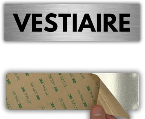 LEIASA | Plaque Vestiaire - 5x18 cm - Aluminium - Salle de Change Rapide