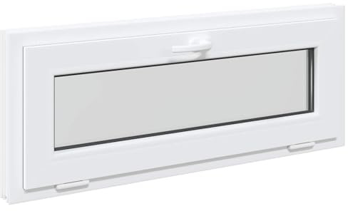 vidaXL Finestra per seminterrato RISOR 100 x 40 cm PVC e Vetro Bianco, Design Moderno per Seminterrato, Installazione di finestra rettangolare, finestre in PVC durevoli per luce e ventilazione