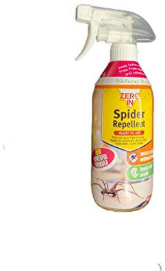 ZERO IN Spider Repellent Spray Chemical Poison Free Humane Pest Deterrent Natural Peppermint Oil Barrier 500ml for Home, Office, Sheds & Garages