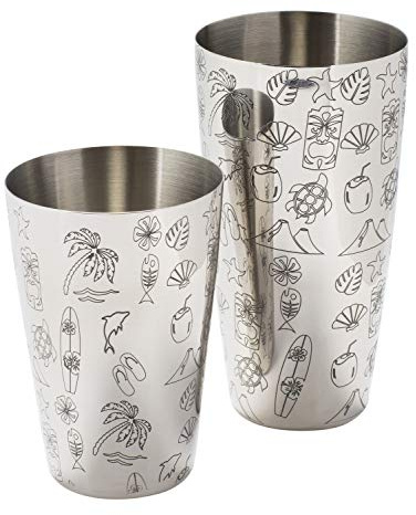 Beaumont Tiki Cocktail Shaker Set - Cocktail Making Tin Kit Bartender Mixing Tools CZ637