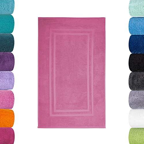 Lavea Badematte, Badteppich, Duschvorleger, Koralle, 50 x 80 cm Premium Frotteeserie Bali | GOTS Zertifiziert, 100% Bio Baumwolle