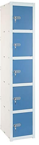 Vestiaire Métallique 5 Portes 1 Module. Dim : 1800 x 280 x 520 mm. Livré Démonté.