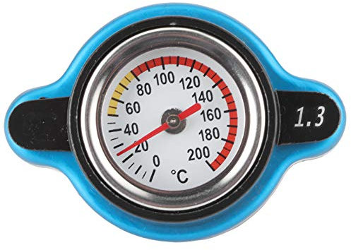 Tapón para Radiador de Coche Tapa del radiador termostático tapa del tanque de agua termostático universal del a prueba de fugas con indicador de temperatura (Cabeza grande 1.3bar)