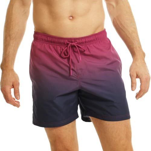 RIPT Essentials Bañador para hombre Shorts de Baño con Protección Solar UV 50 de Secado Rápido, Tinte por inmersión rosa, L