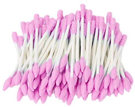 100 pezzi Tamponi di cotone in bobina di carta usa e getta，Aiuti per il trucco di bellezza，Doppio colore， per la pulizia di cosmetici, per la rimozione del trucco e la cura delle ferite(rosa)