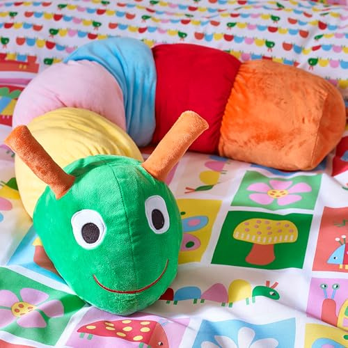 Catherine Lansfield Kids Charlee Caterpillar 3D Shaped Cushion Bright