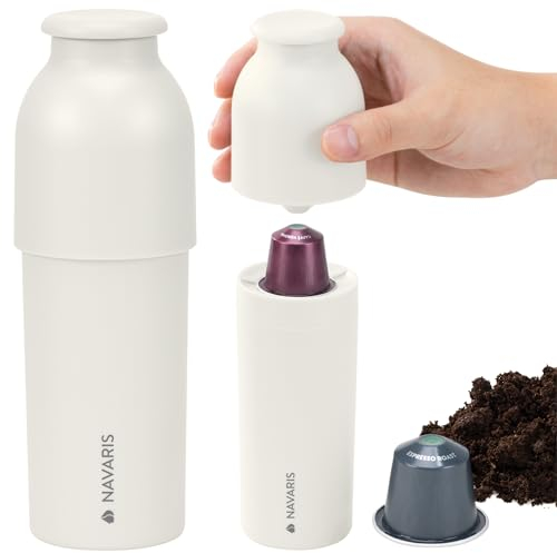 Navaris Recycleur Capsule café - Boîte de Recyclage pour dosette café 17,5 x 6 cm - Récipient Capsules usagées bac de Recyclage Poubelle