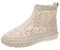 Minetom Damen Sommer Stiefel Elegante Hohl Stiefeletten Bequem Atmungsaktiv Sommerstiefel Kurze Boots mit Reißverschluss C Beige 37 EU
