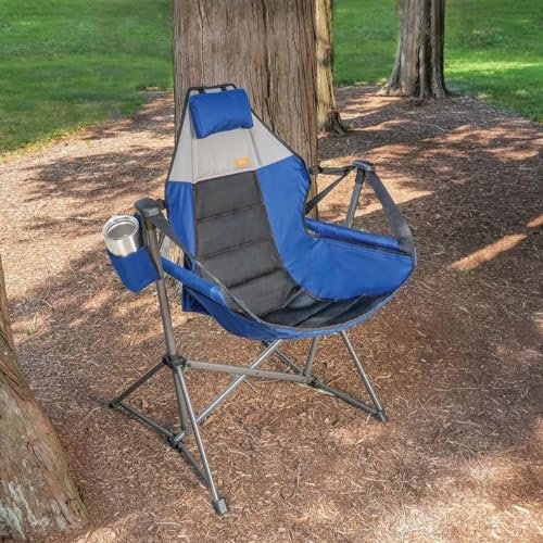 Deluxe Global Trading Ltd Outdoor Folding Swing Camping Chair with Backrest and Cup Holder, Stay Cool Design, Suitable for Outdoor Use