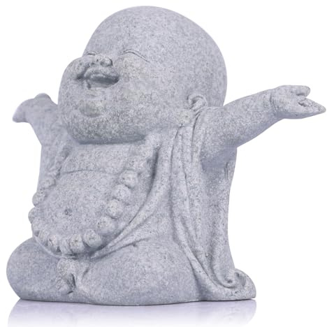 QIANLING Estatua de Buda riendo de 2.9 pulgadas para interiores, monje de China Zen, Buda bebé, escultura de buena suerte, adorno de Feng Shui, mito Budha, ídolo para la paz, decoración del hogar,