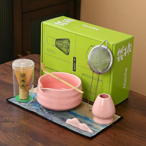 Mochachaju 7matcha whisk set, Matcha Whisk Set 1 Matcha Whisk, Pink matcha Set matcha kit