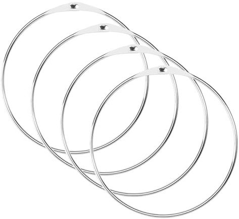 Lot de 4 anneaux de marchandise avec fermeture rapide - 150 mm - Grand anneau en métal polyvalent - Grand anneau pour accrocher clés, serviettes, cravates
