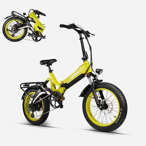 Zylvro NX Bici Elettrica Pieghevole, Bicicletta Elettrica da 48V 13Ah Batteria Rimovibile, Autonomia di 45-100 km E-bike，20×4.0 Fat Tire 7 Velocità ebike (NX (Verde))