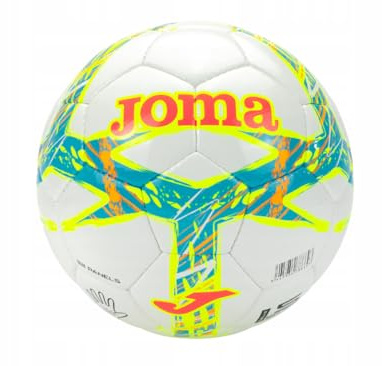 Joma Pallone da Calcio Dali III, Professionale per Allenamento e Partite, Bianco con Design in Colori Assortiti, Misure dalla 3 alla 5 (Bianco/Turchese/Giallo Fluo, 5)