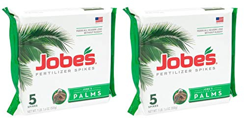 Jobe's Palm Tree Fertilizer Spikes 10-5-10 Time Release Fertilizer for All Outdoor Palm Trees, 5 Spikes Per Package (2-(Pack))